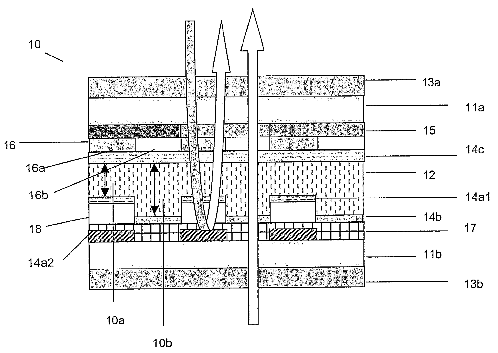 Transflective vertically aligned liquid crystal display with in-cell patterned quarter-wave retarder