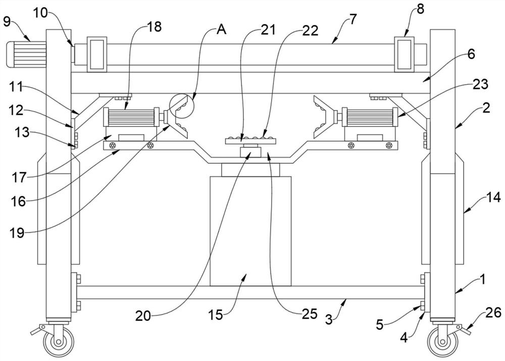 Lifting type roller machine conveying device for automatic pipeline welding