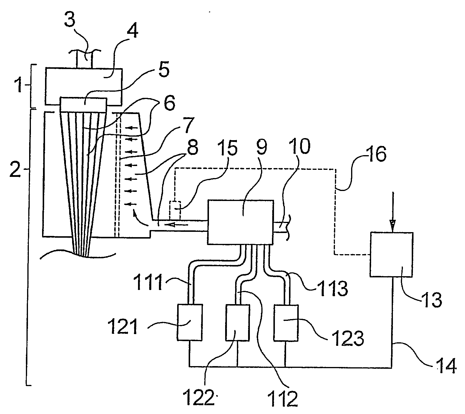 Device for cooling down melt-spun filaments and melt-spinning device