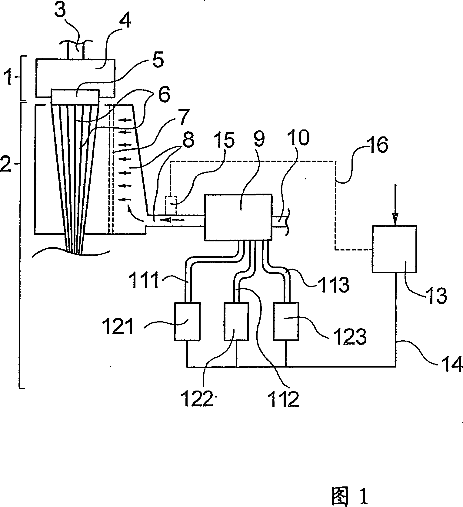 Device for cooling down melt-spun filaments and melt-spinning device