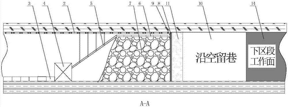 Method for building middle-thickness coal-bed gob-side entry roadside support body supported by gangue