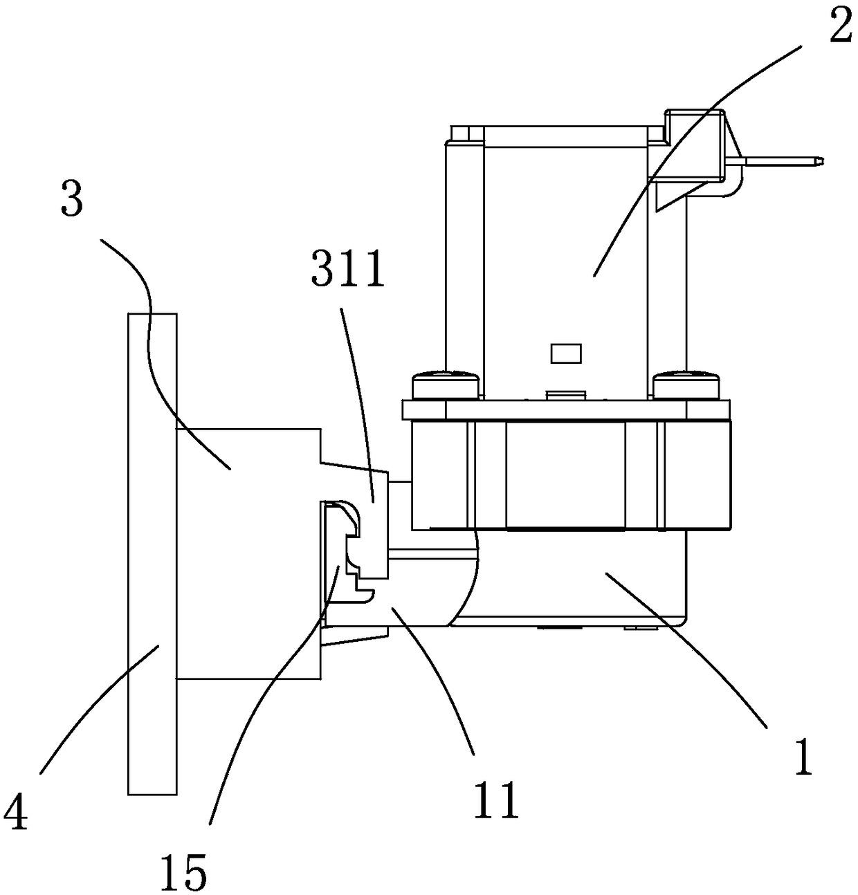 Connecting structure of electromagnetic valve and water in-out pipeline