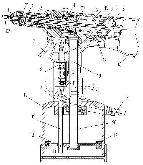 Pneumatic rivet tool