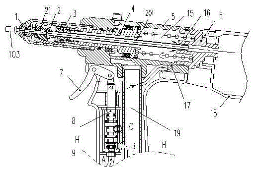 Pneumatic rivet tool