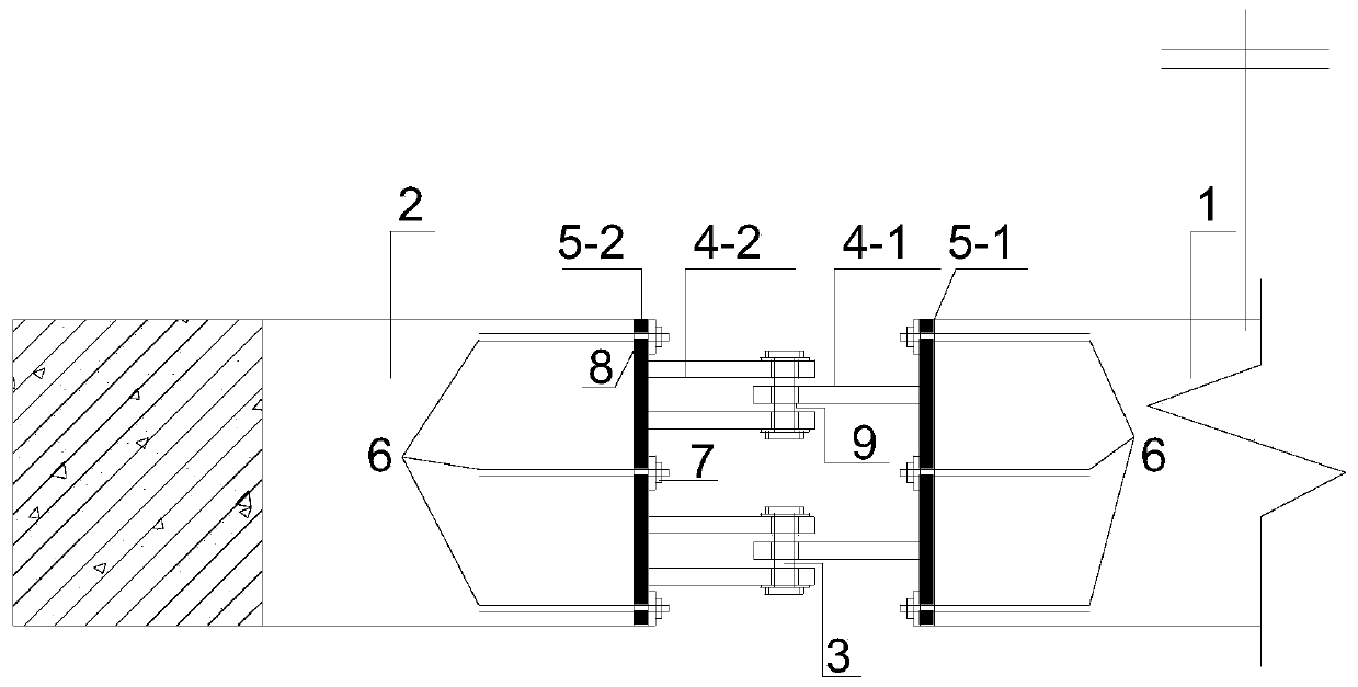 Fabricated structural beam-beam artificial plastic hinge connection joint and construction method thereof