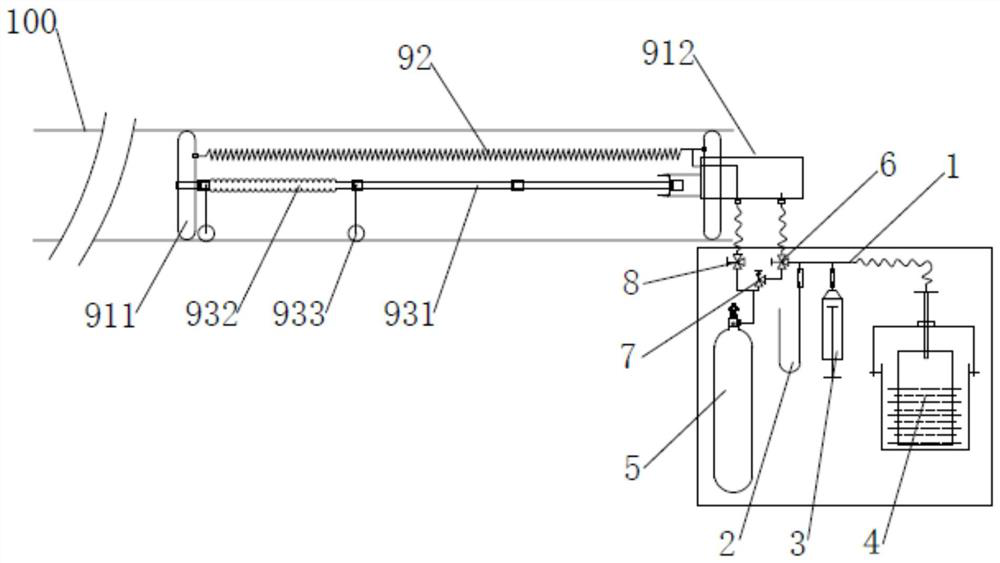 Air tightness testing device for air pipe centralized protection area