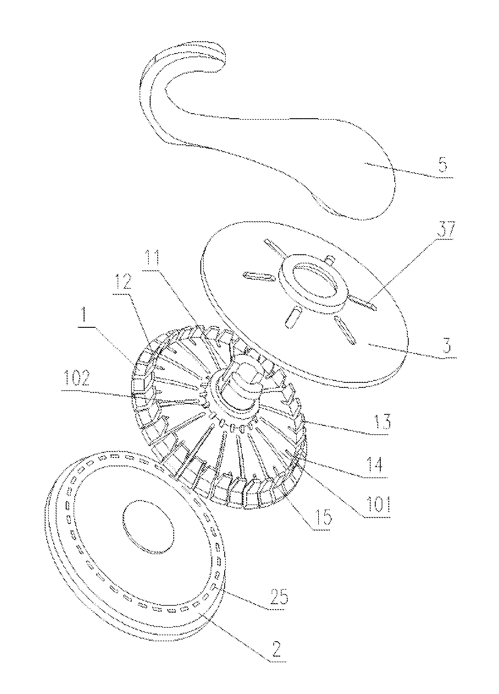 Vacuum suction cup having bowl-shaped framework