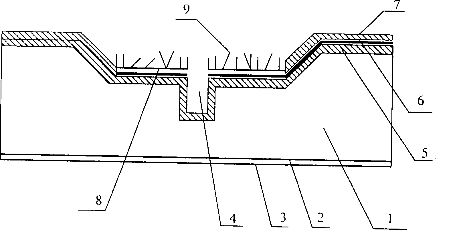 Flat panel display with integrated step type slot grid structure