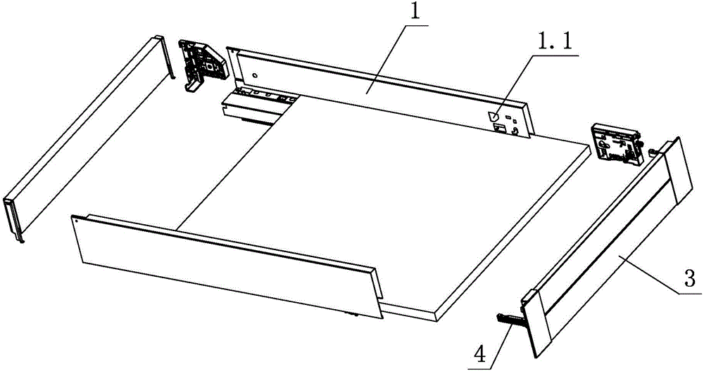 Locking and separating structure used for drawer front face plate