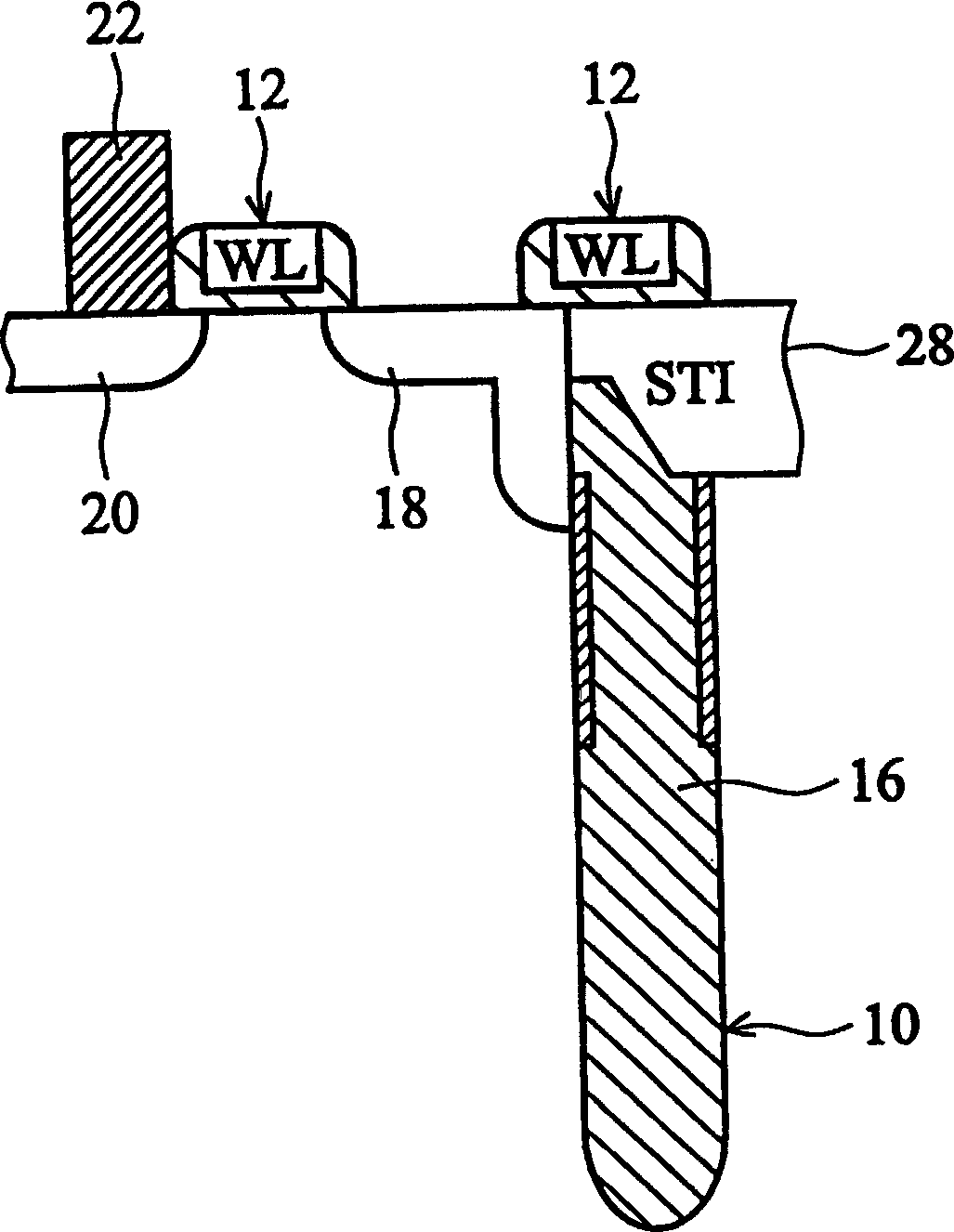 Testing component including work line of memory and capacitor overlaped and offset as well as its testing method