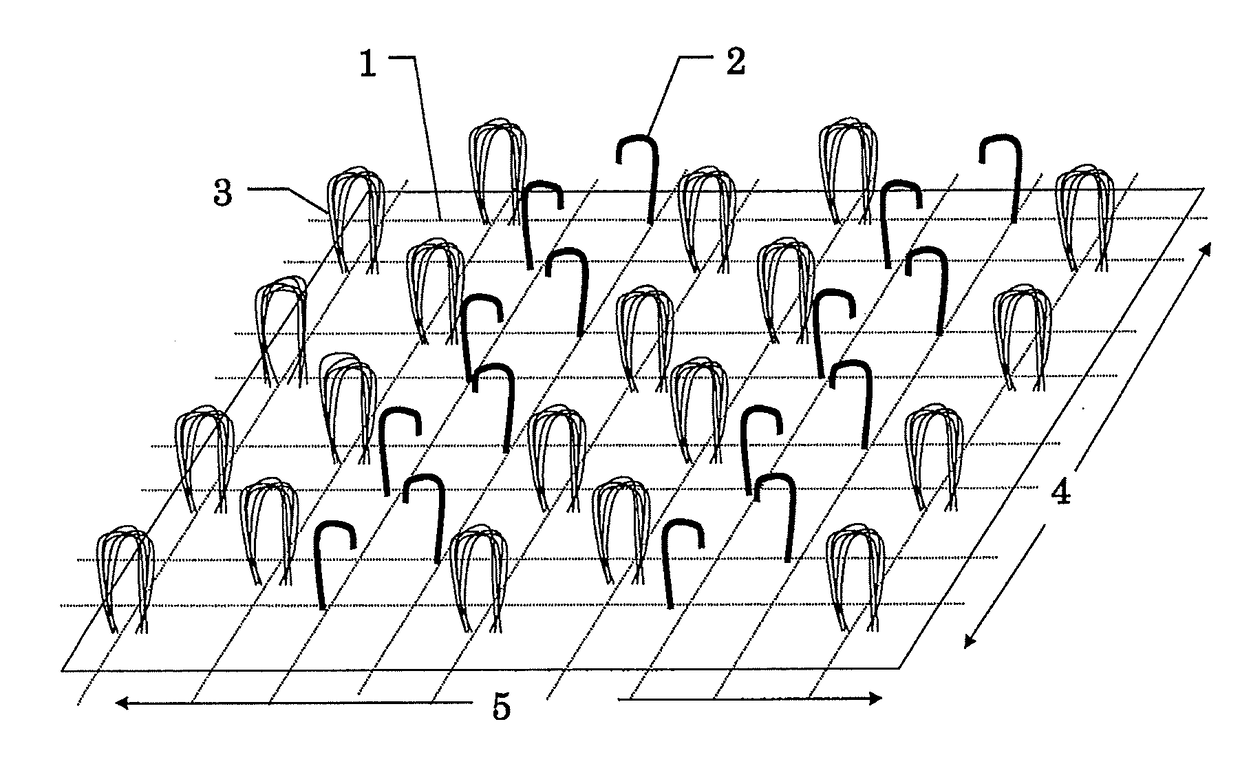 Surface fastener and surface fastener latch element combination