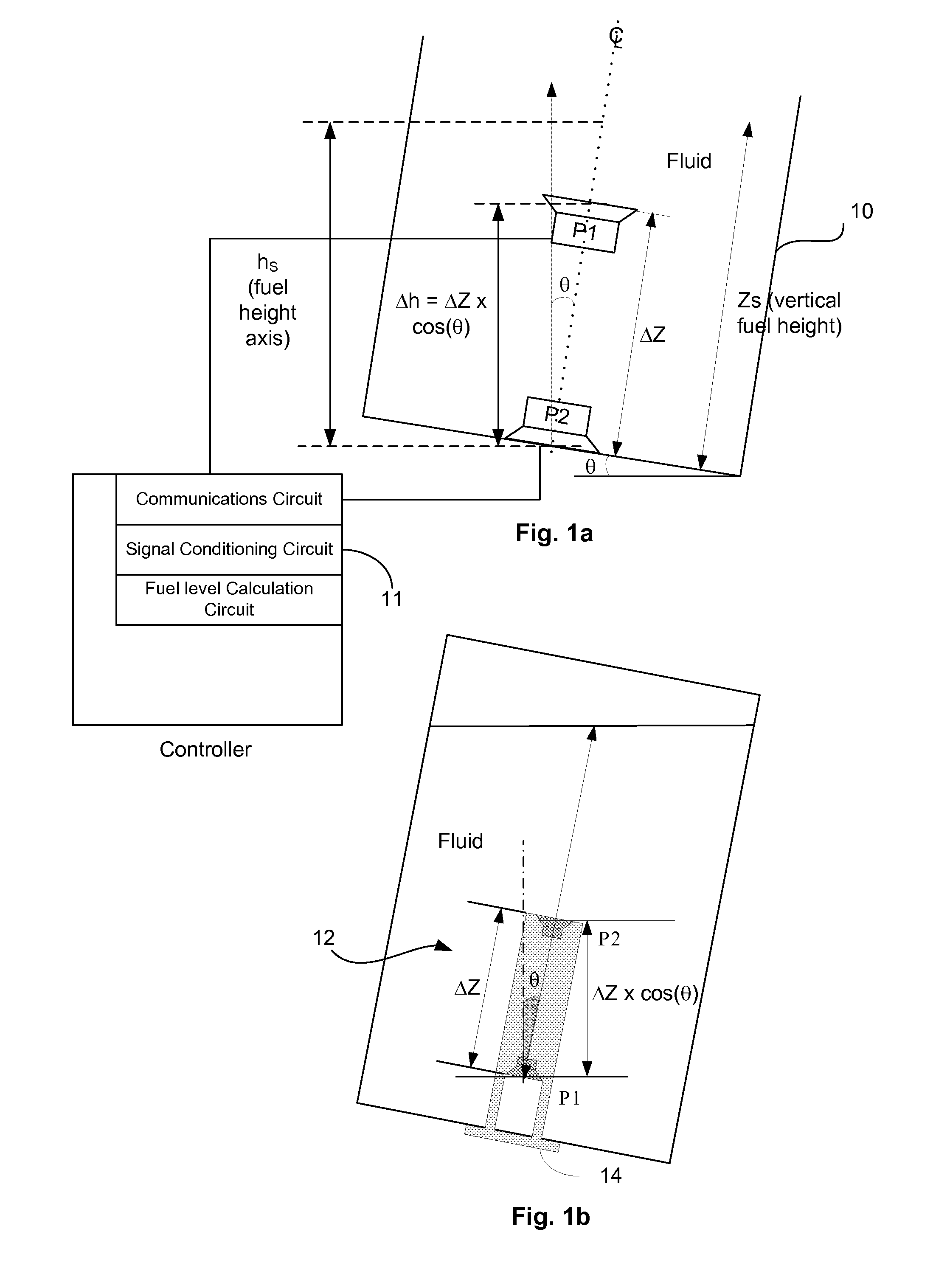 Aircraft fluid gauging techniques using pressure measurements and optical sensors