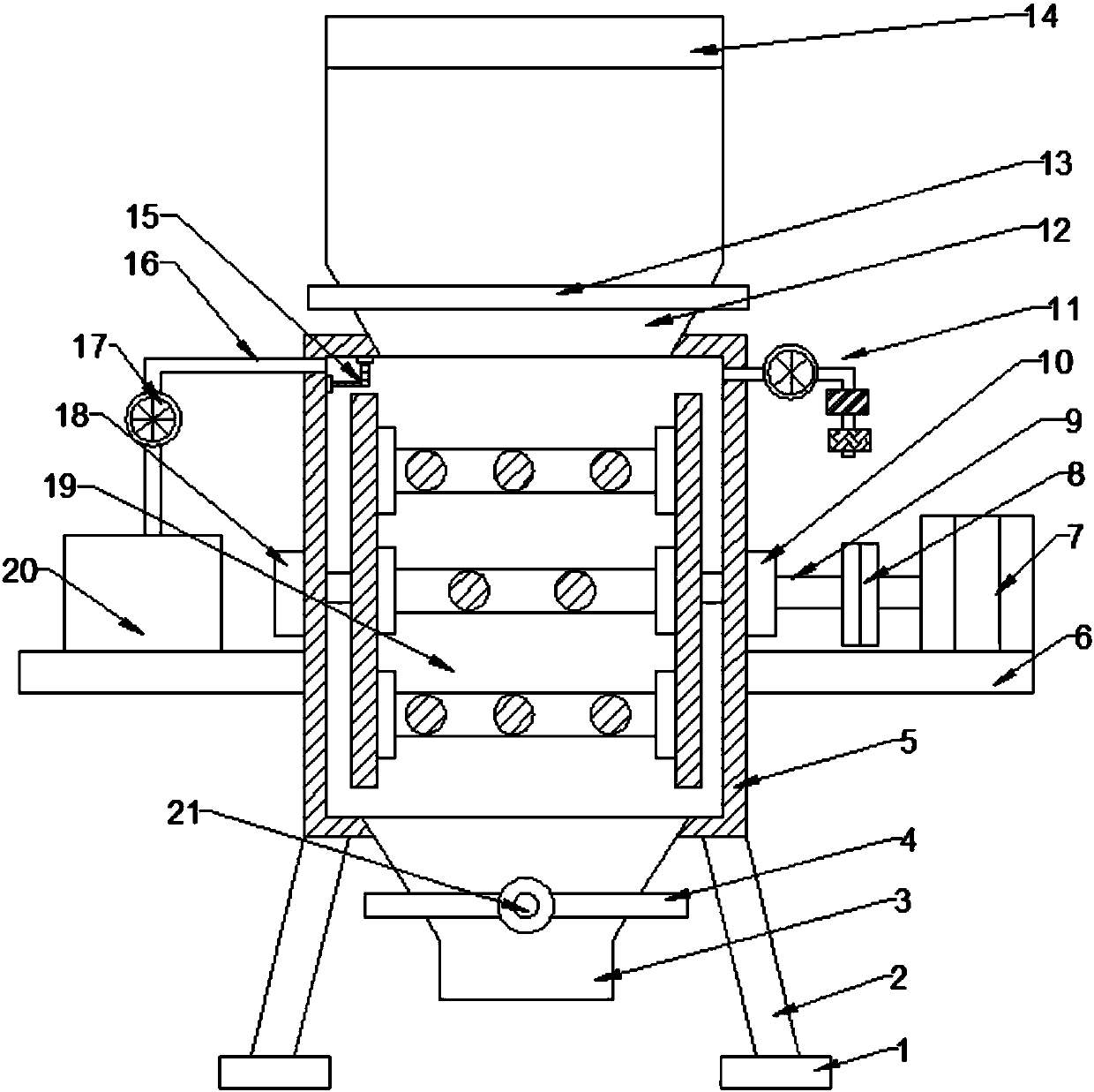 Multi-functional iron removal device for chemical industry material