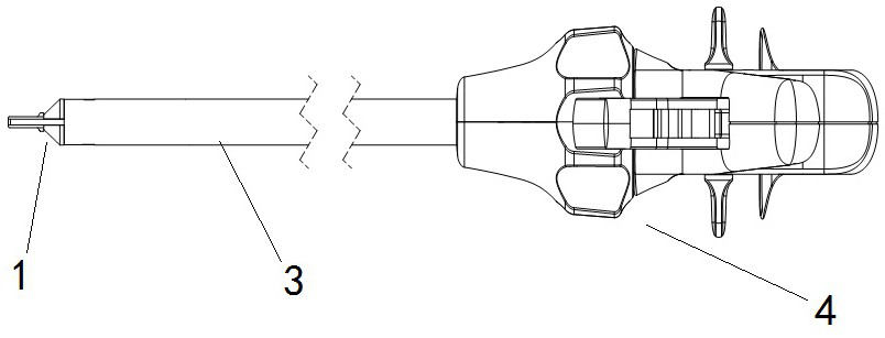 A transverse endoluminal stapler with compact structure