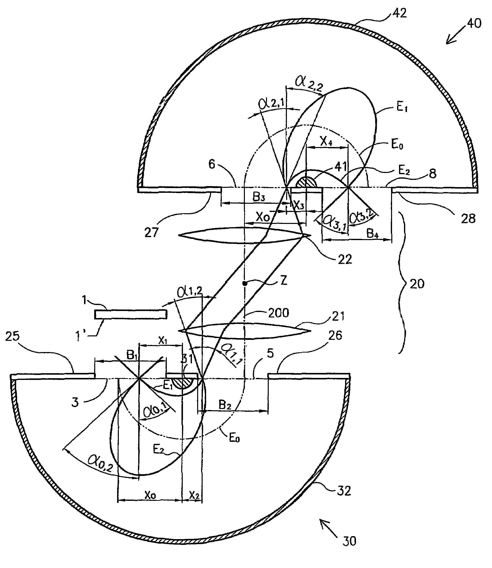 Energy filter image generator for electrically charged particles and the use thereof