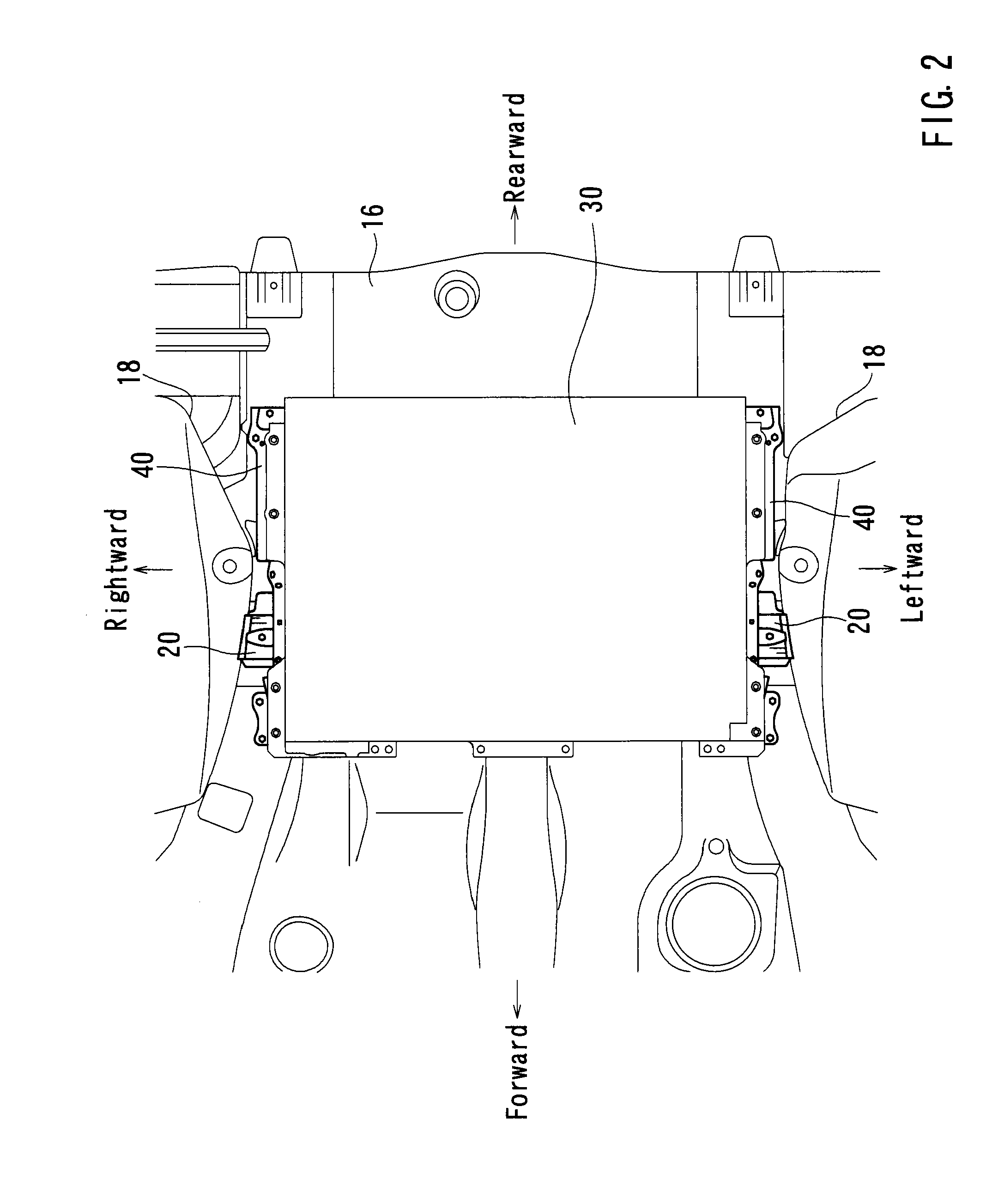 Vehicle-loading structure of battery pack