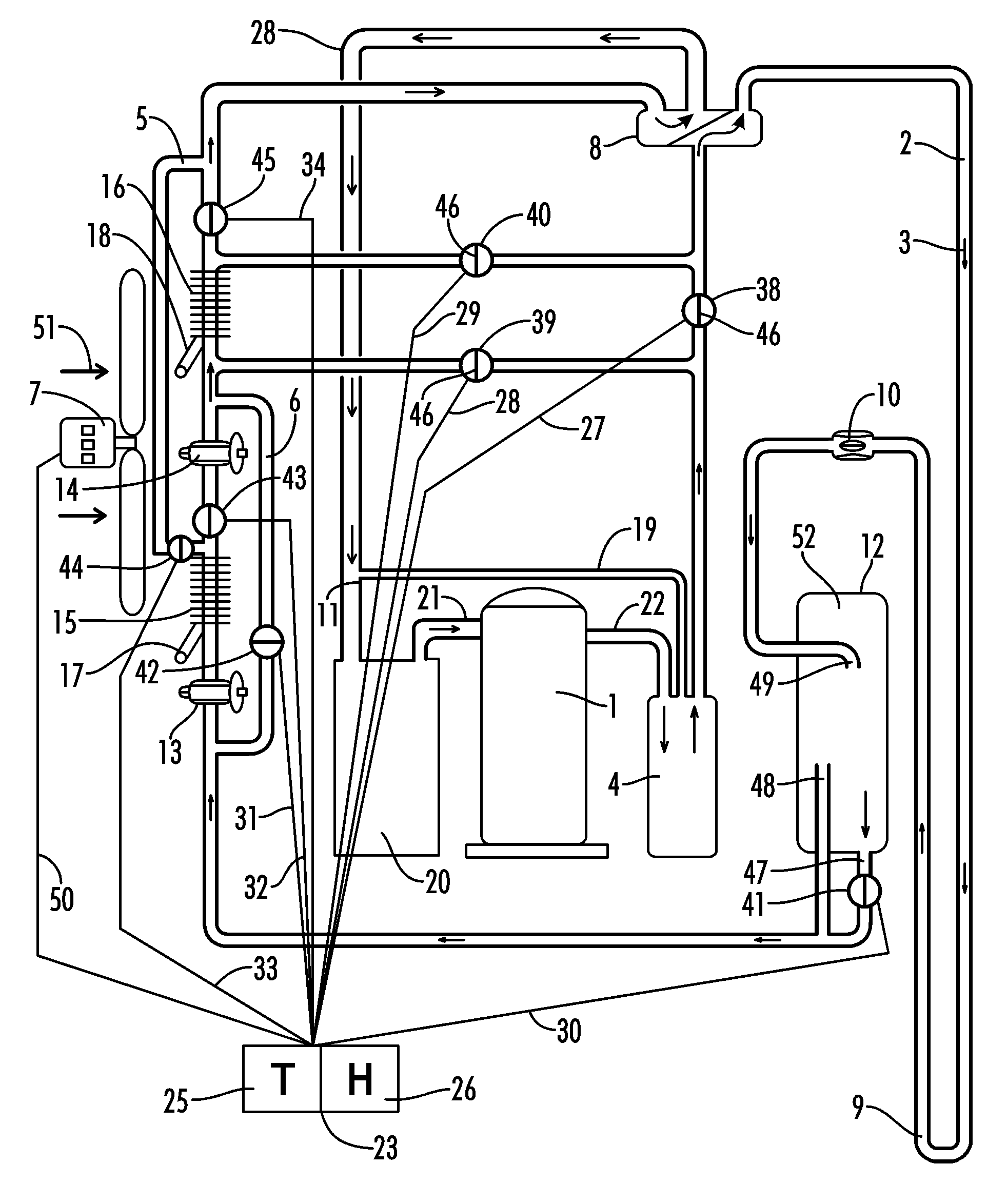 Heat pump/direct expansion heat pump heating, cooling, and dehumidification system