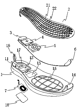 A kind of ventilating intelligent shoe sole that can automatically adjust the temperature