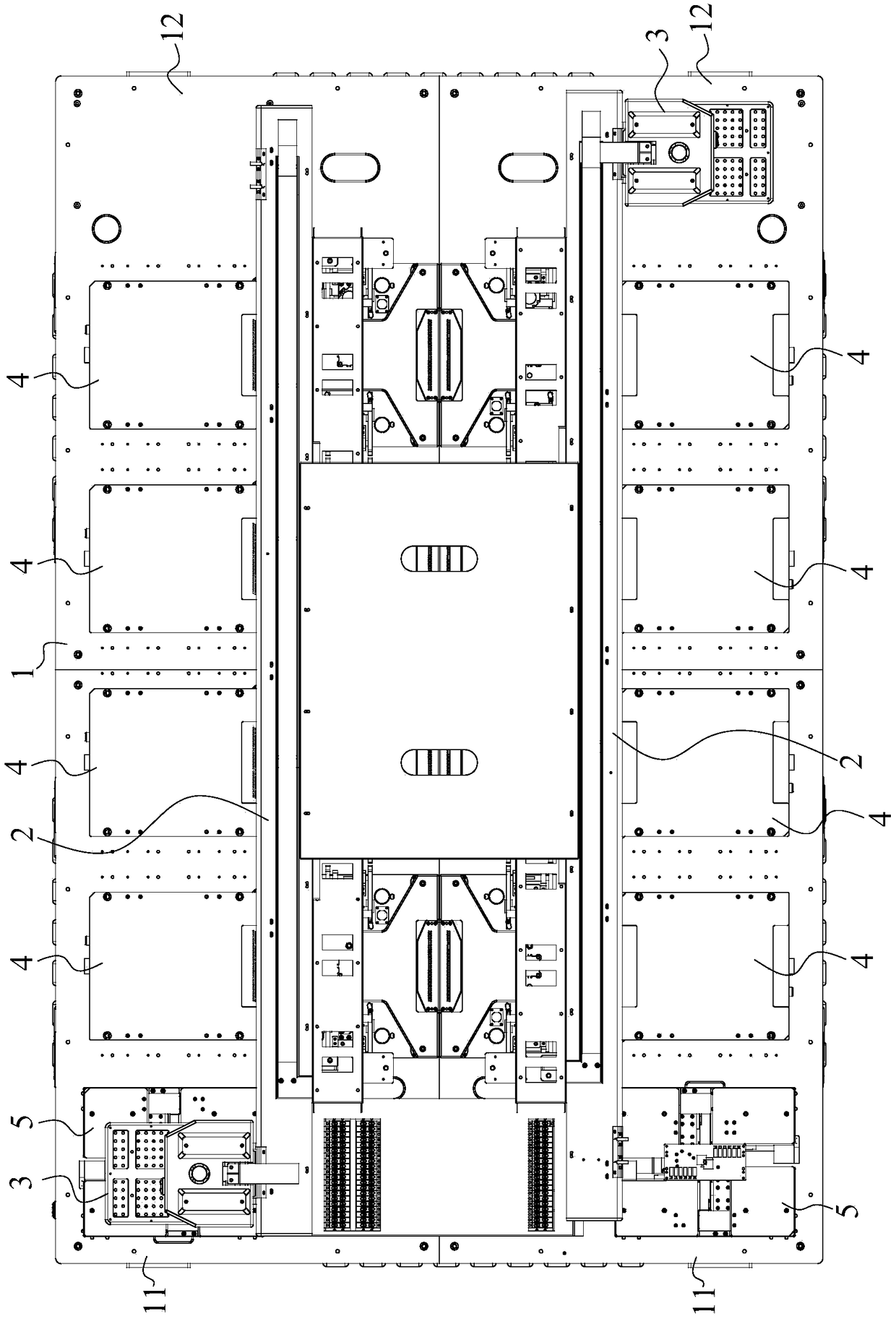 Test card and test mainboard connecting device and PCB panel test modules