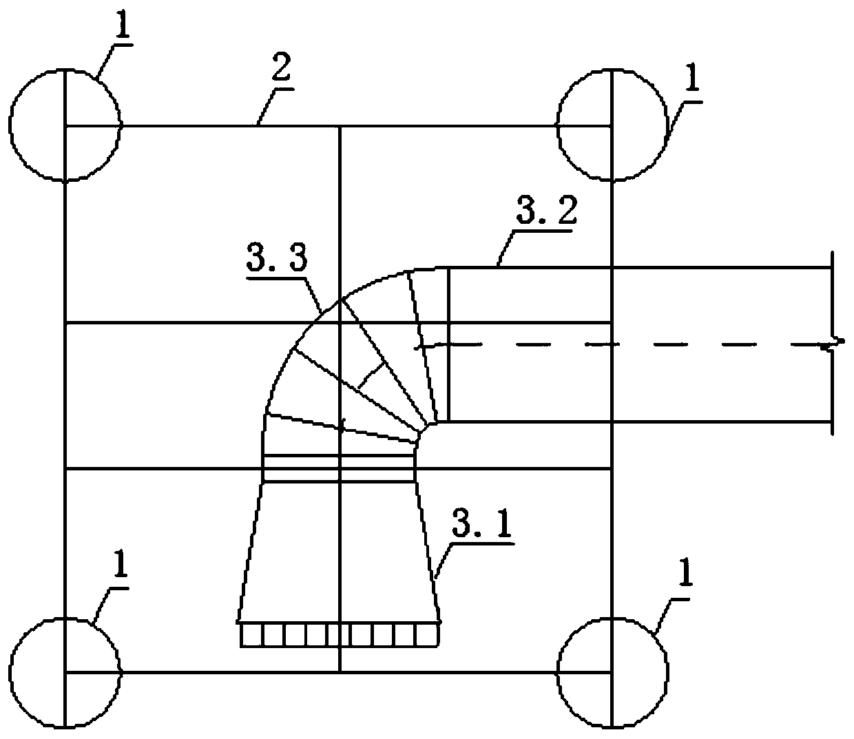 Adjustable multilayer water taking head for river water taking, and mounting method