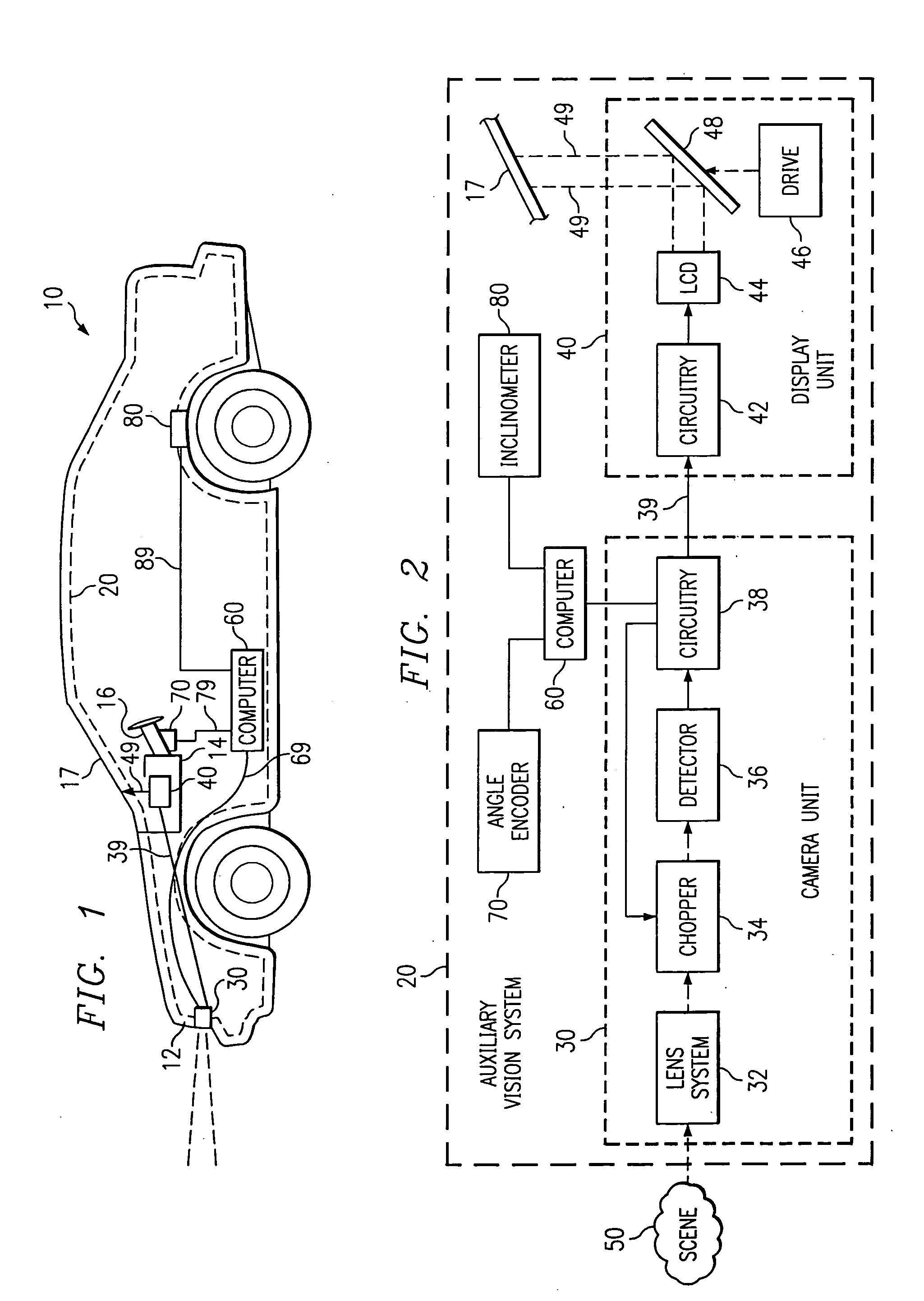 System and method for forming images for display in a vehicle