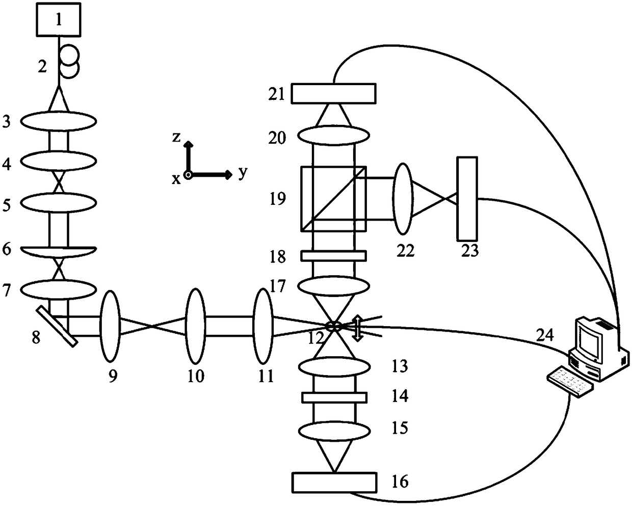 Light slice fluorescence microscopic imaging method and device based on relocation