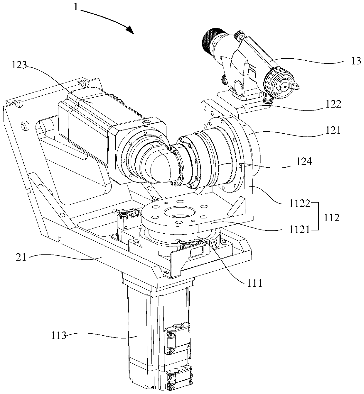 Spray gun assembly and spraying painting robot