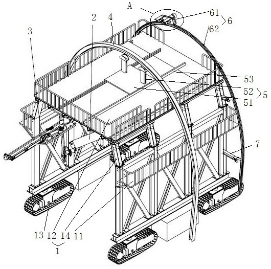 A working platform for tunnel construction and its application method