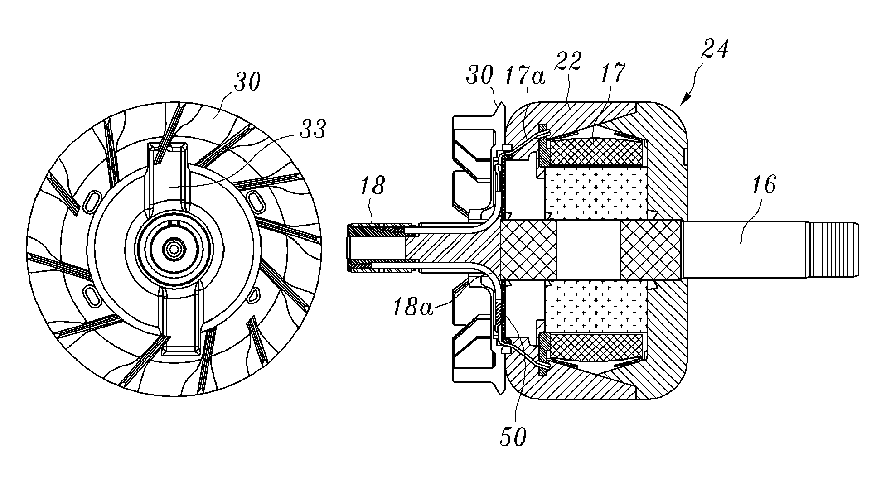 Connection structure and method of connecting field coil and lead wires in vehicle alternator