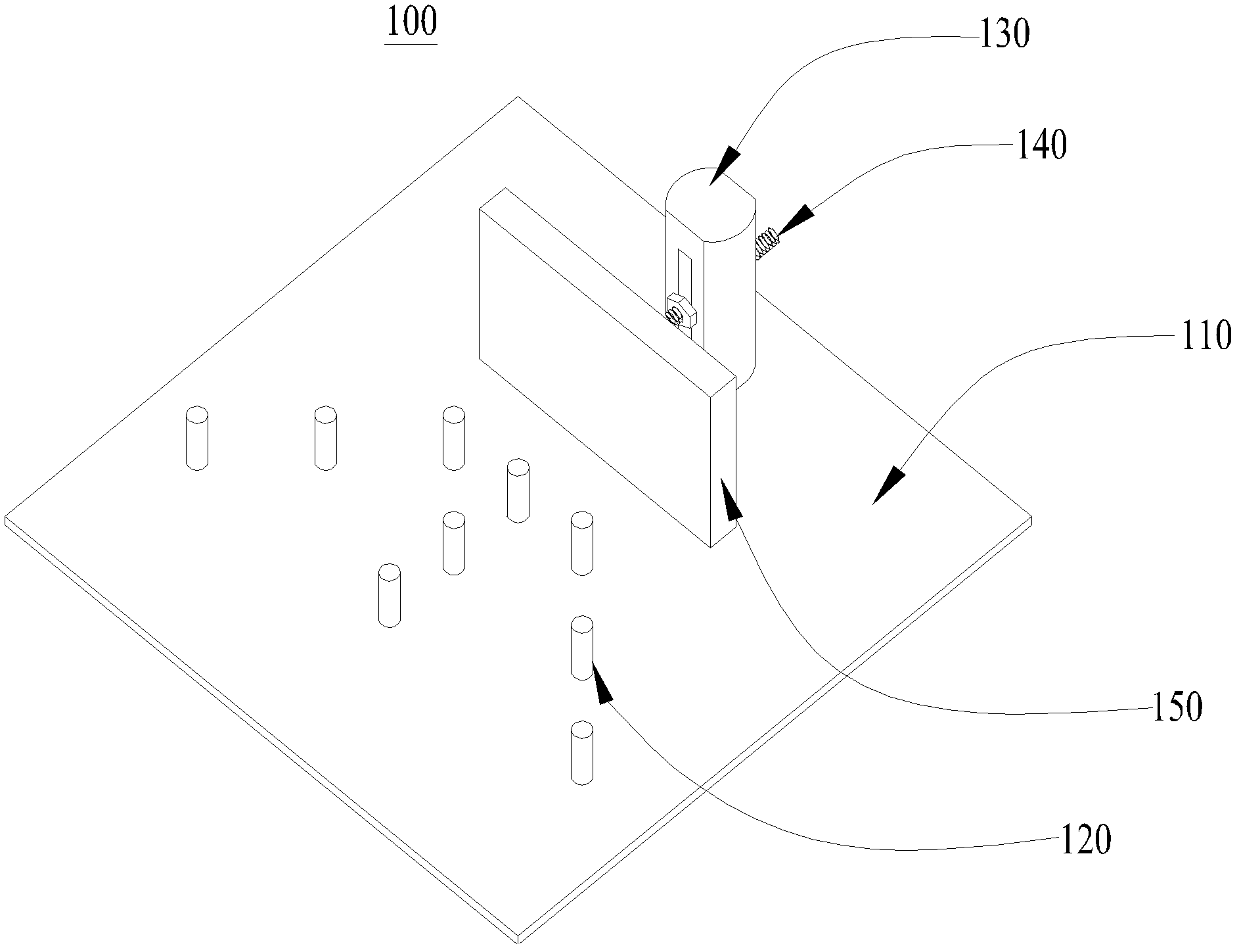 Fixing device used in testing