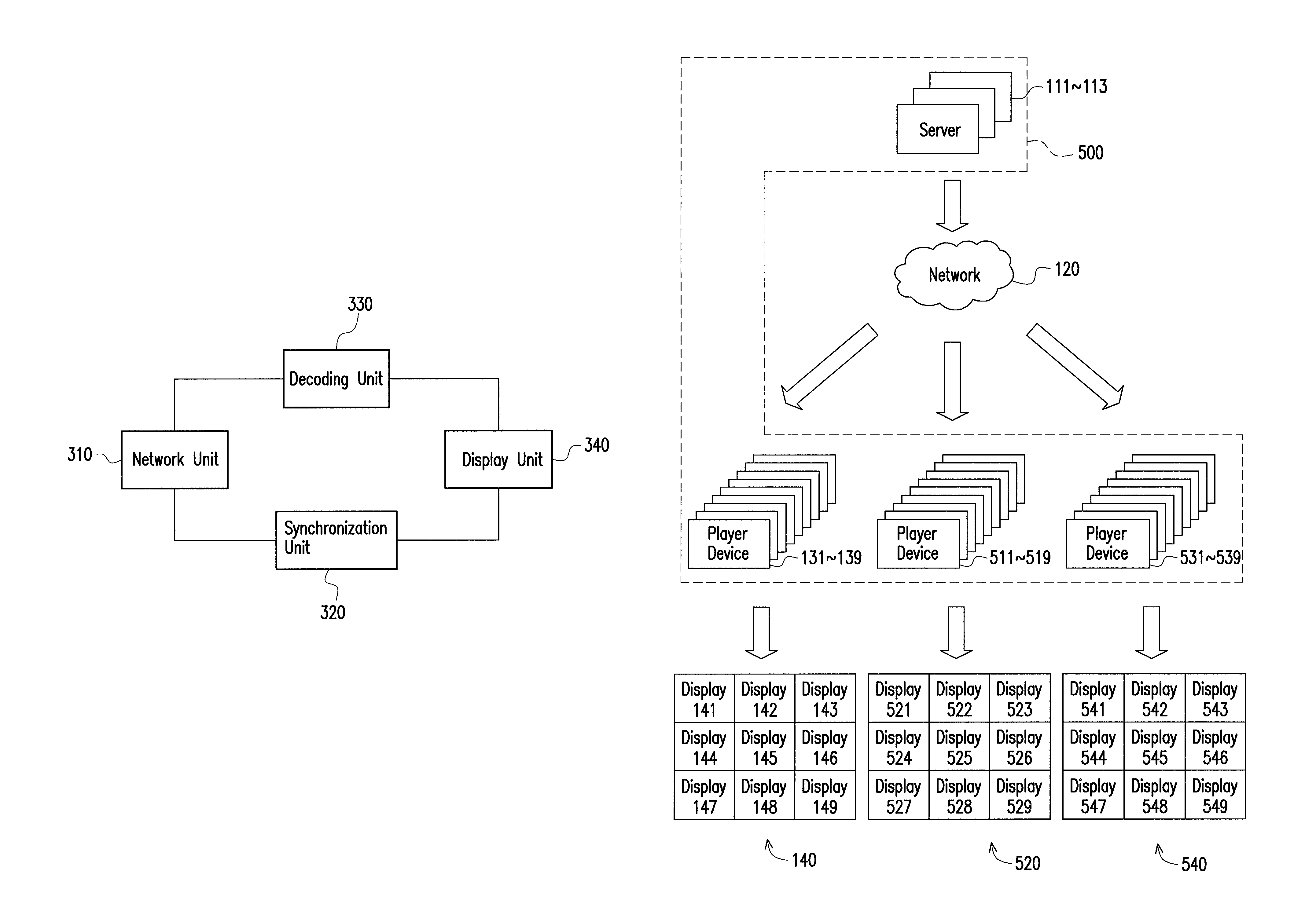 Display system and display method for video wall