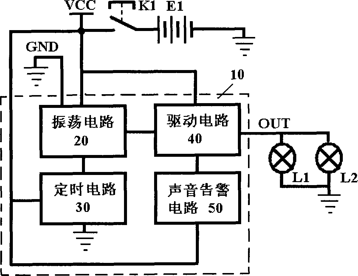 Flash-type brake lamp controller with fault warning function