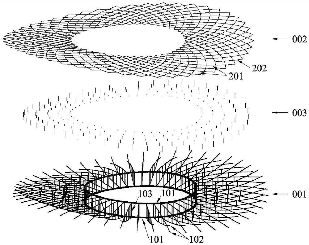 Superimposed cable structure system and morphological analysis method thereof