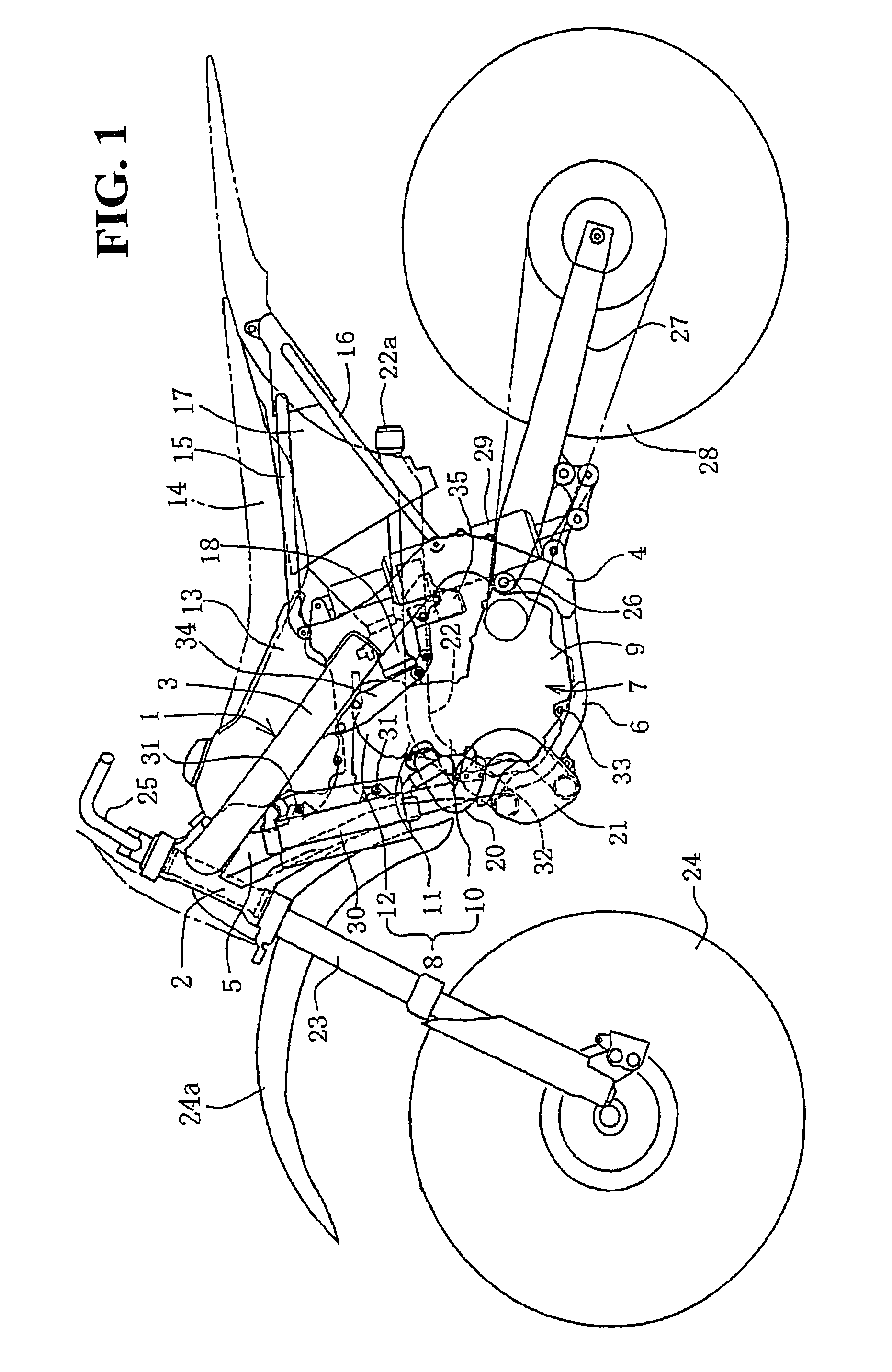 Motorcycle exhaust structure