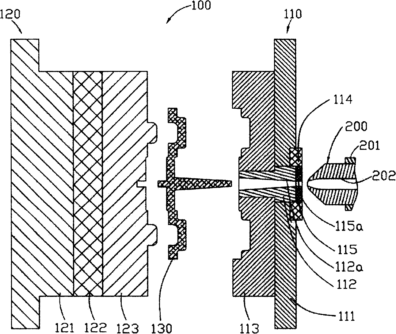 Ejection shaping die