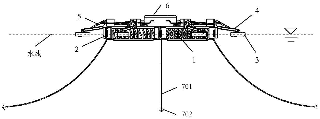 Multi-floater wave energy driven power generation device based on modular truss platform