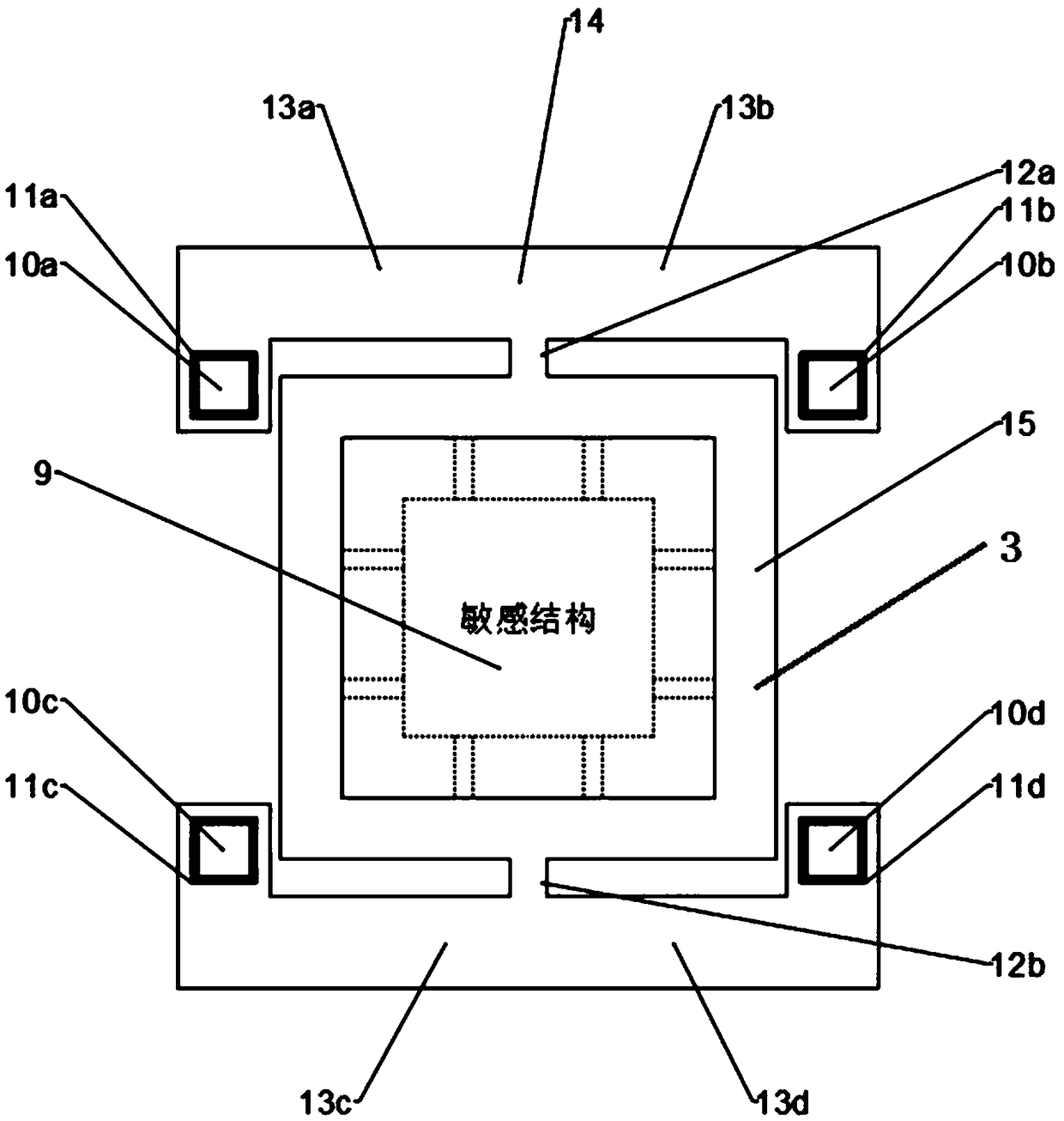 Secondary stress isolation structure applied to MEMS force sensitive device