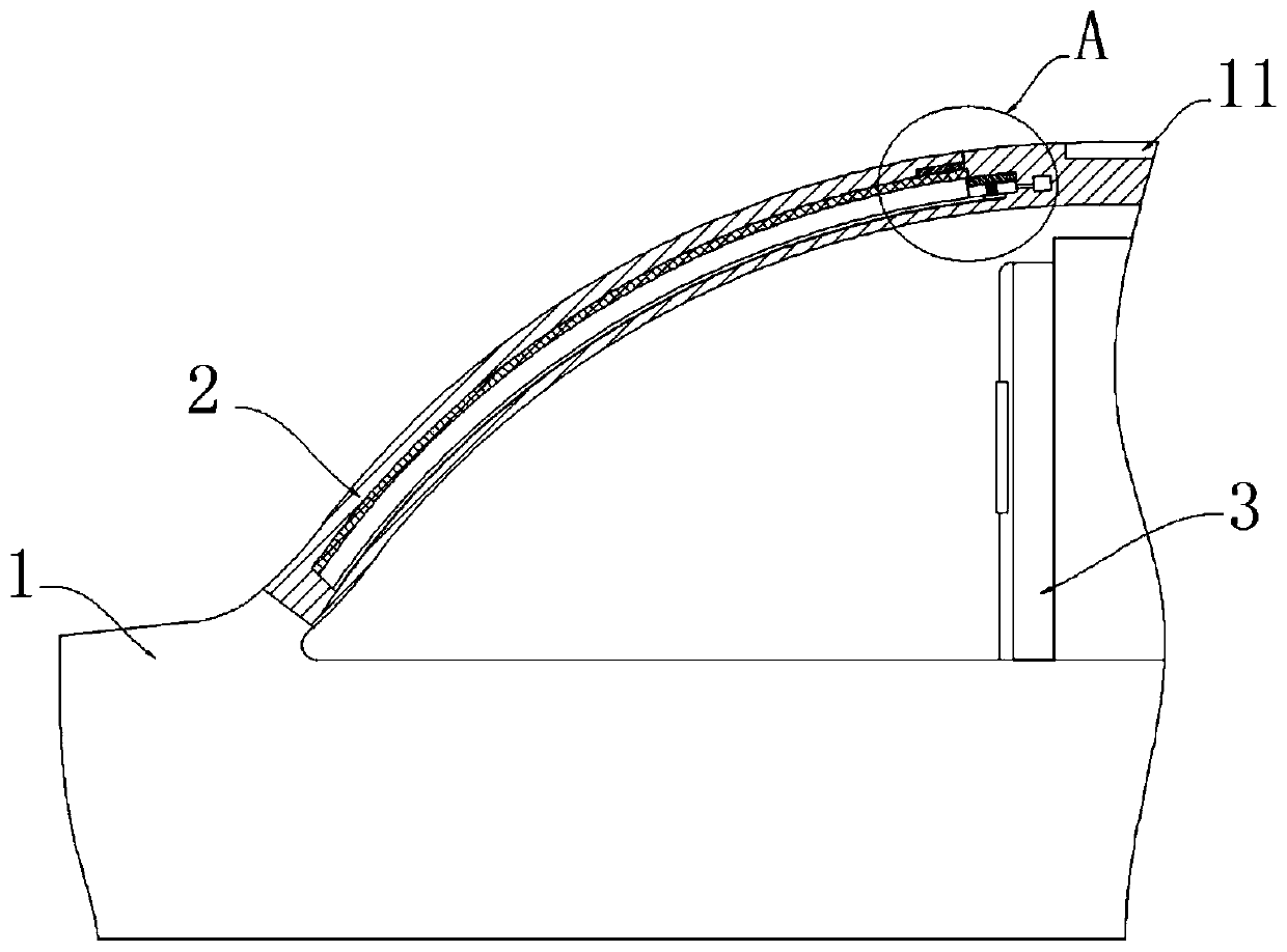 Multifunctional automobile front window of new energy automobile