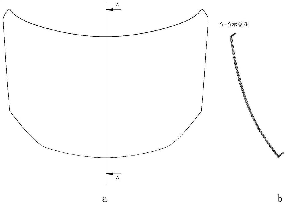 A carbon fiber automobile front hatch cover molding method