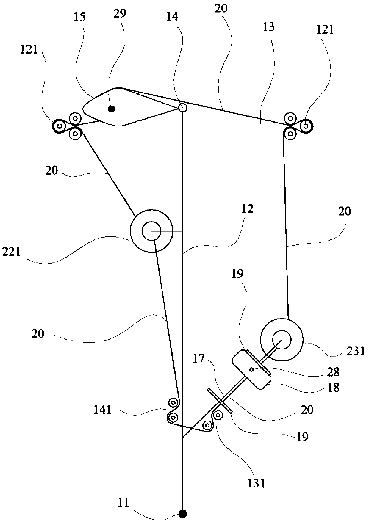 Rotating wheel system for generating kinetic energy for running by virtue of unbalancing torque