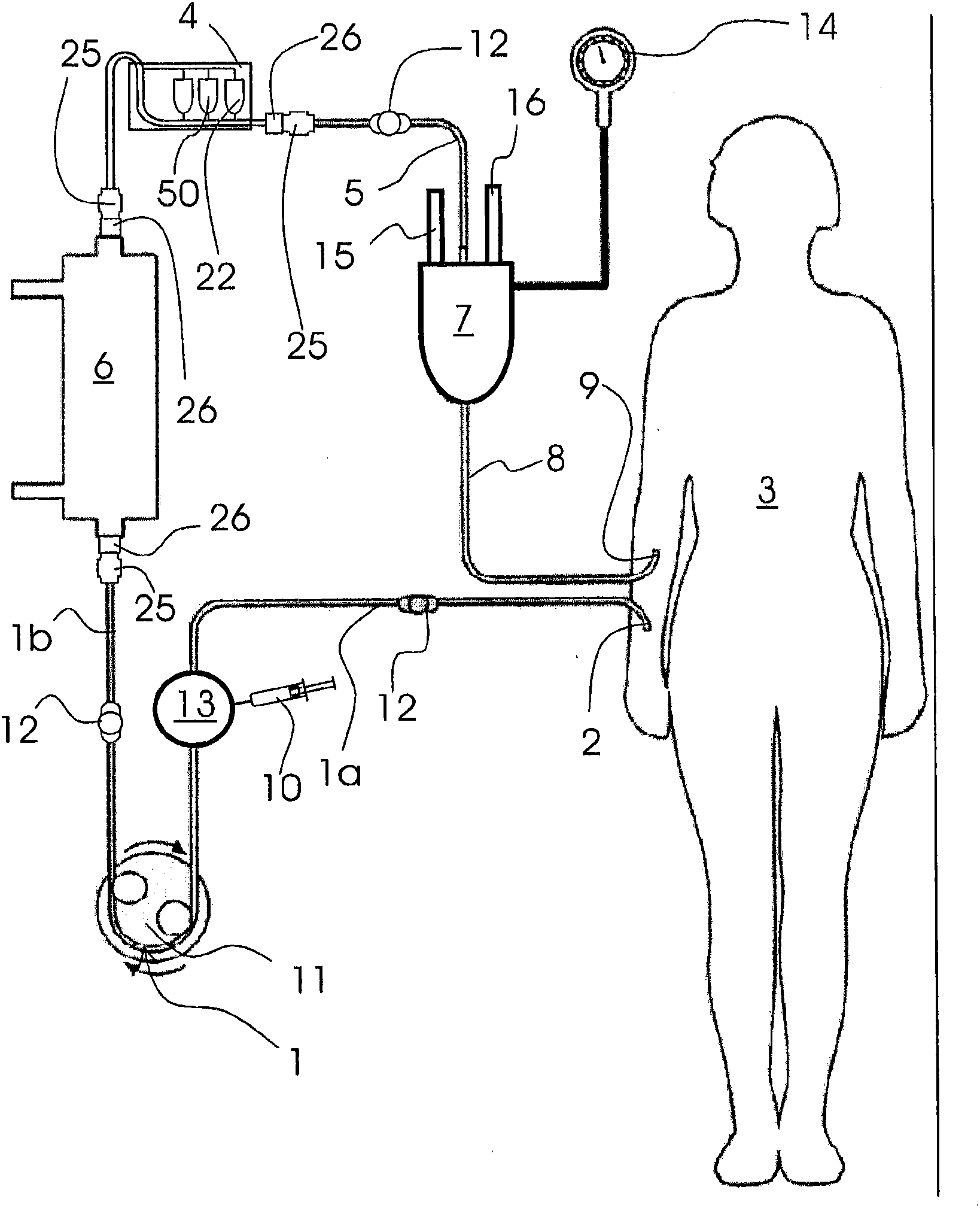 Dialysis machine, manifold for the dialysis machine and process