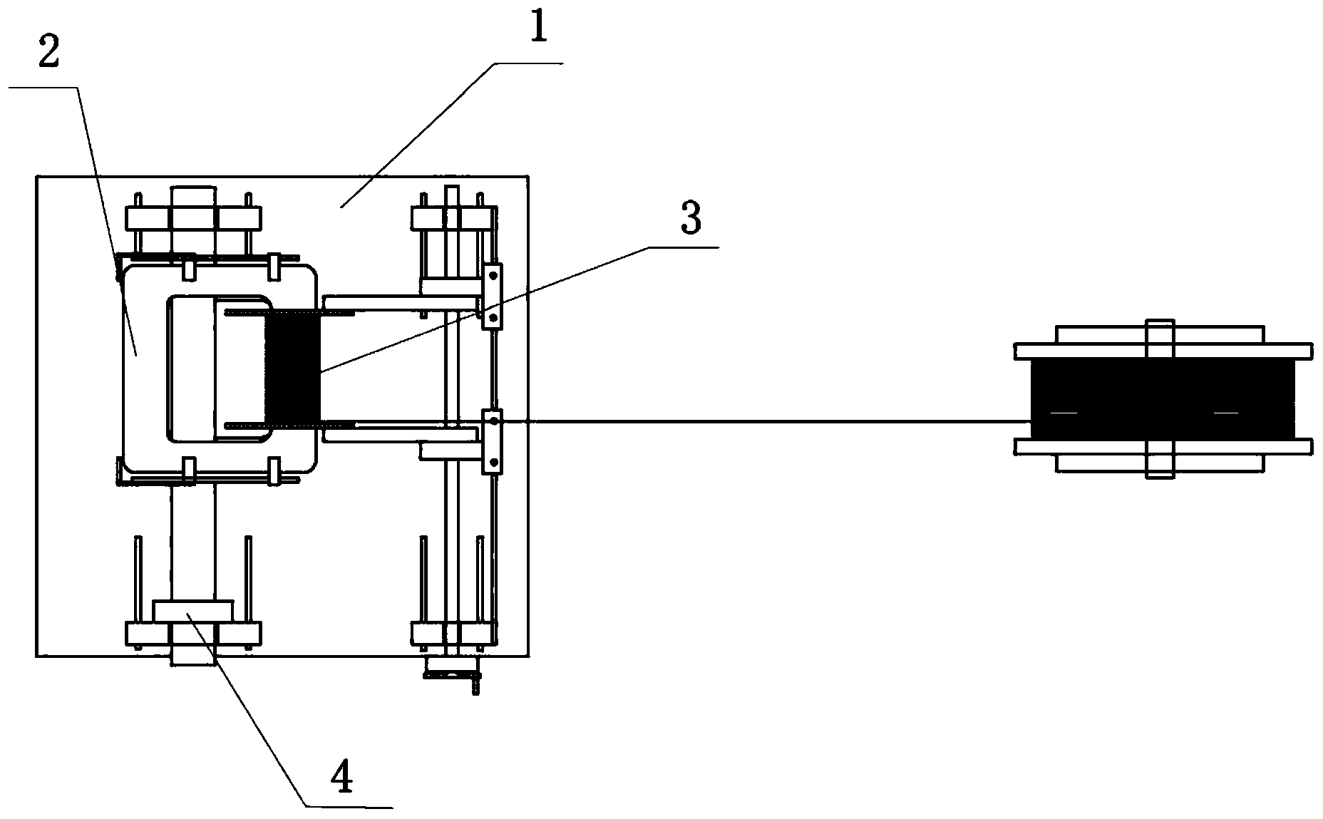 Wire winding device for rolling iron core transformer