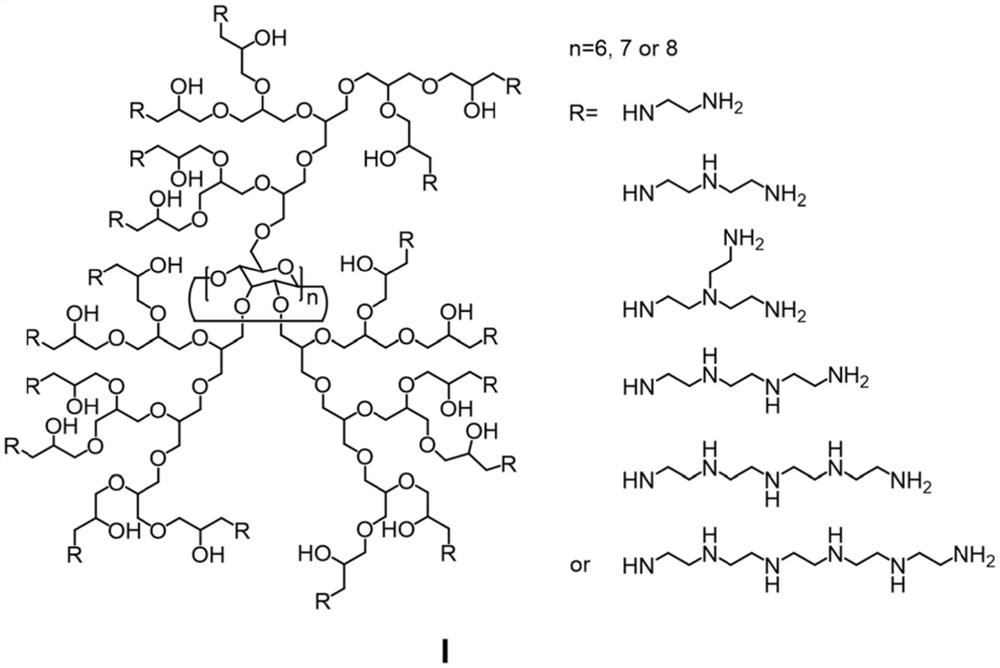 Cyclodextrin hyperbranched derivative and preparation method thereof