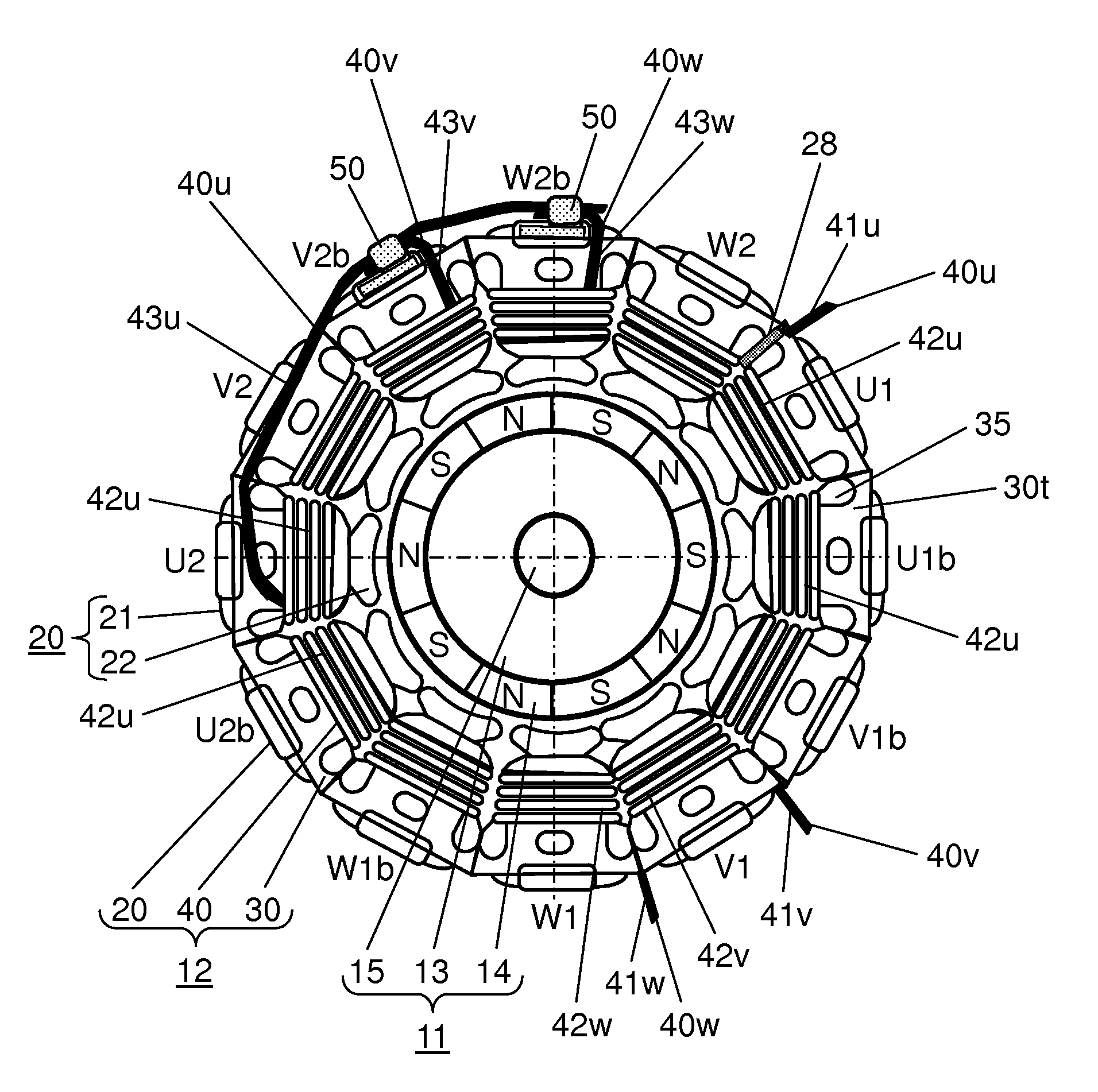 Motor and method for manufacturing stator therefor