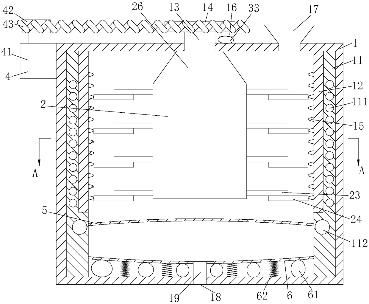 Building material grinding device