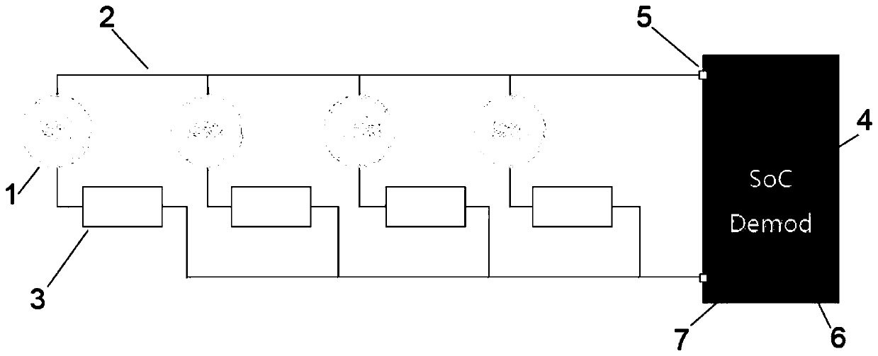 Sensor array data acquisition system based on frequency modulation and frequency division multiplexing