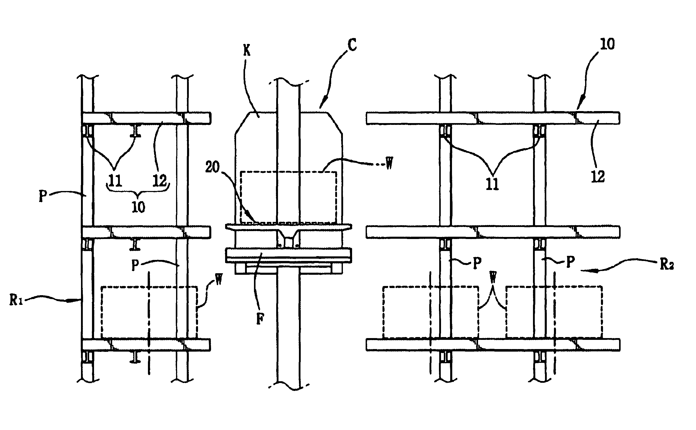 Palletless loading structure for storage system