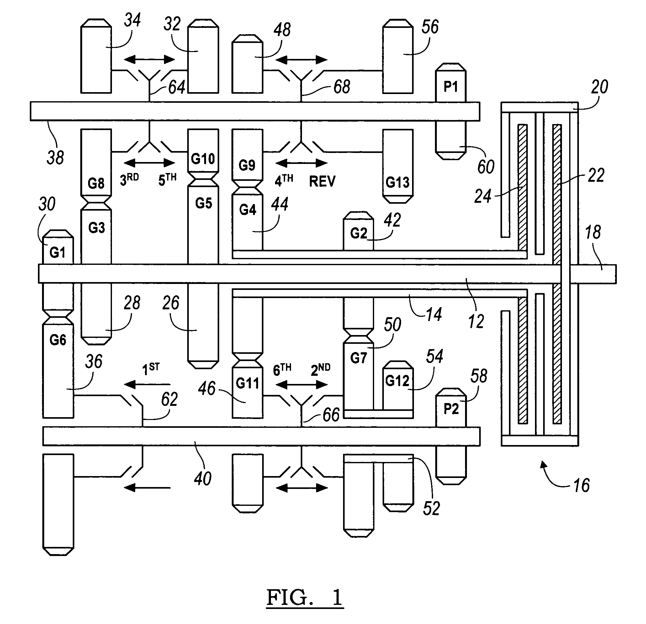 Actuator mechanism for shift motors of a transmission