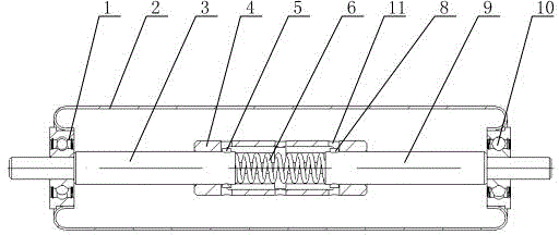 Installation structure of spring press-in type roller