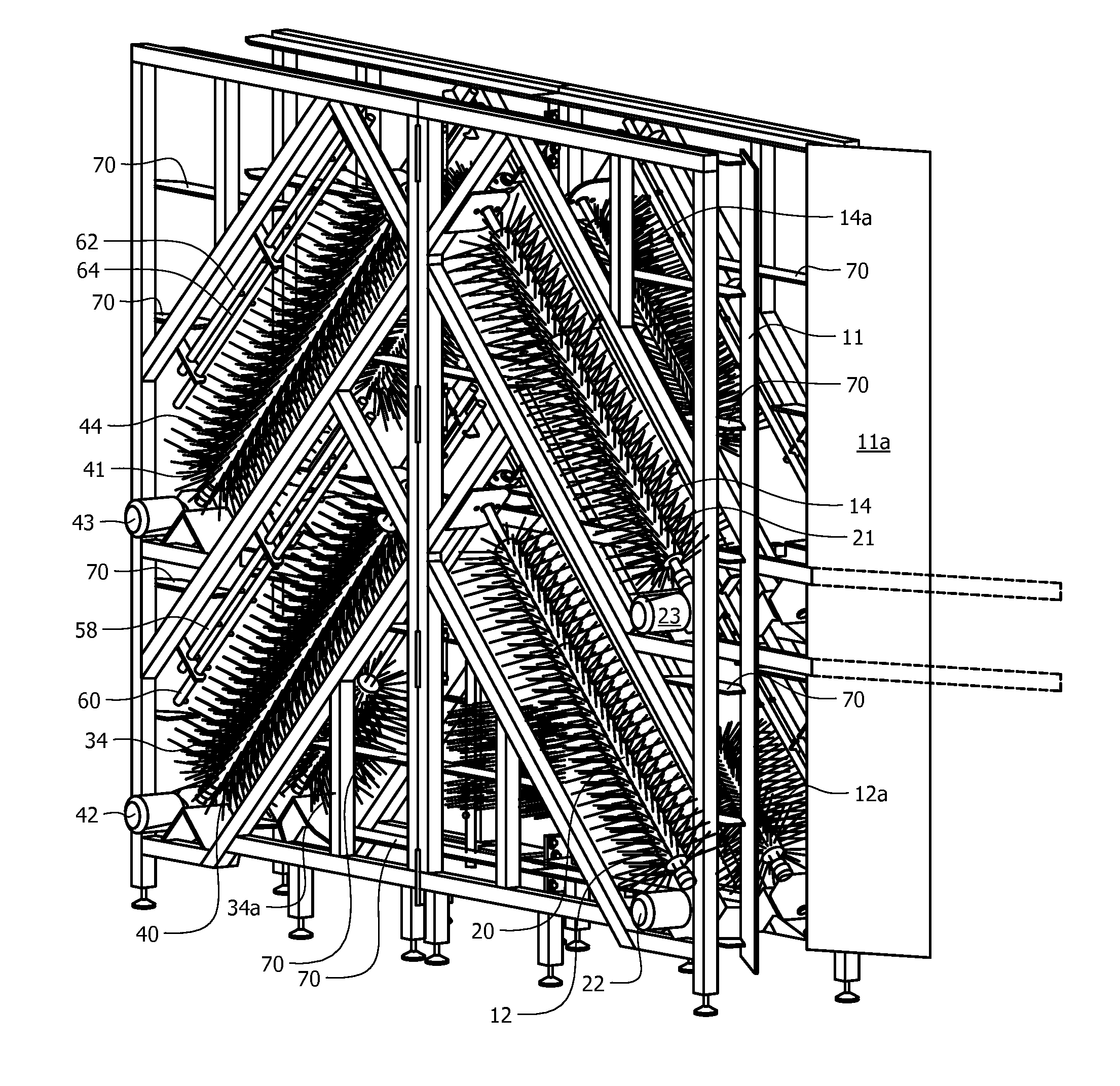 Split carcass washer